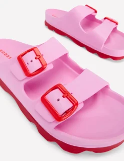 Flache Schuhe | Sandalen | Boden Lyla Pantoletten mit doppelter Schnalle- Rosa