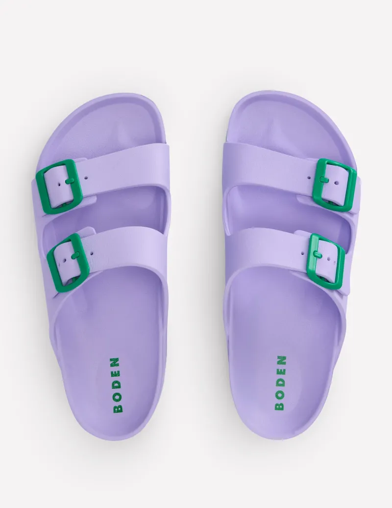 Flache Schuhe | Sandalen | Boden Lyla Pantoletten mit doppelter Schnalle- Lavendellila