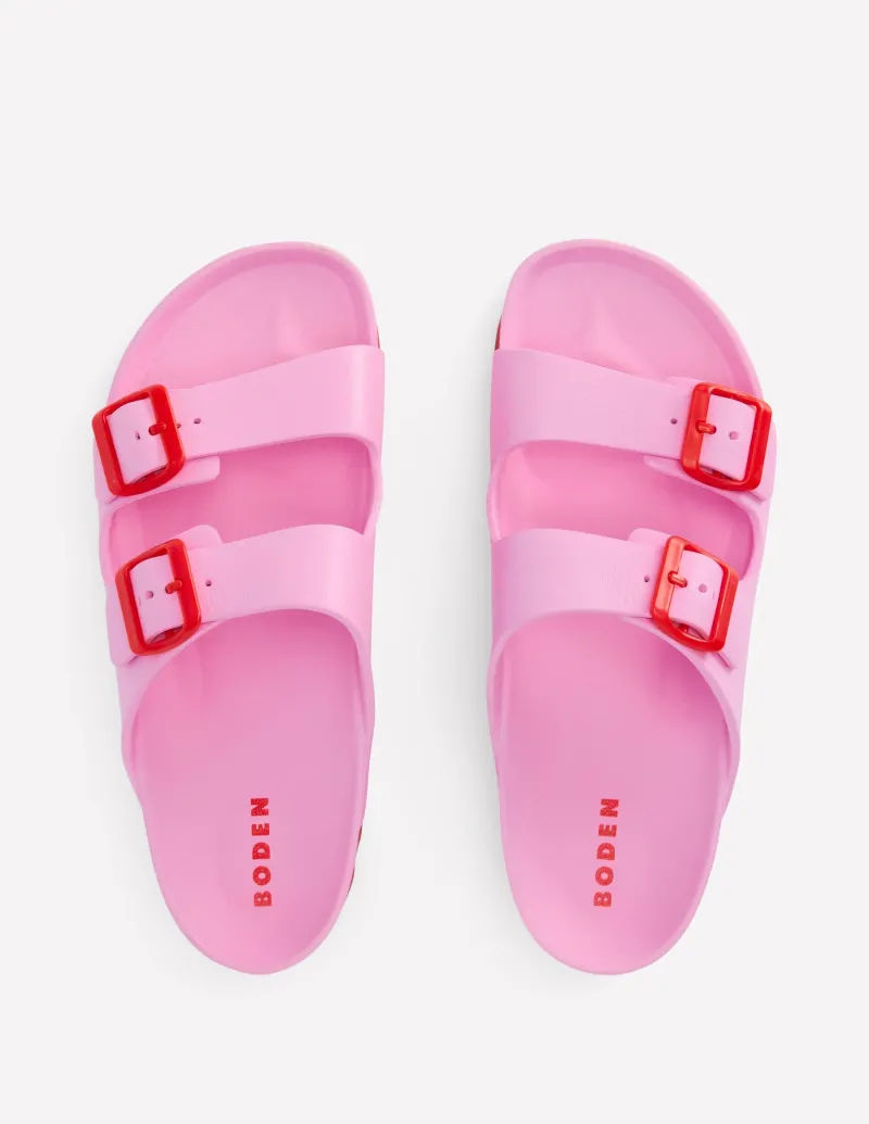 Flache Schuhe | Sandalen | Boden Lyla Pantoletten mit doppelter Schnalle- Rosa