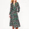 Kleider & Jumpsuits | Midi | Boden Maeve Jersey-Midikleid mit Besatz-Sattes Smaragdgrün, Blütenpracht SattesSmaragdgrün,Blütenpracht