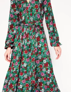 Kleider & Jumpsuits | Midi | Boden Maeve Jersey-Midikleid mit Besatz-Sattes Smaragdgrün, Blütenpracht SattesSmaragdgrün,Blütenpracht