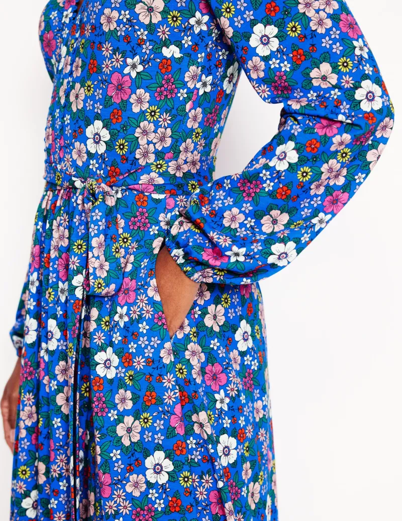 Kleider & Jumpsuits | Midi | Boden Maeve Jersey-Midikleid mit Besatz-Galerie-Blau, Blütenpracht Galerie-Blau,Blütenpracht