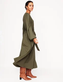 Kleider & Jumpsuits | Midi | Boden Maeve Jersey-Midikleid mit Besatz-Blasses Khaki BlassesKhaki