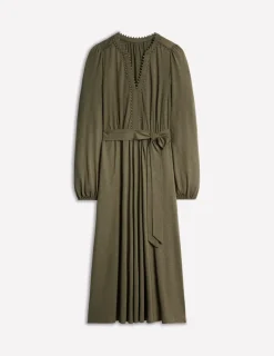 Kleider & Jumpsuits | Midi | Boden Maeve Jersey-Midikleid mit Besatz-Blasses Khaki BlassesKhaki