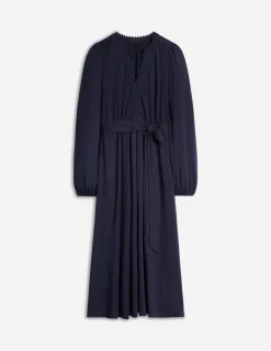 Kleider & Jumpsuits | Midi | Boden Maeve Jersey-Midikleid mit Besatz-Aqua Marine Marl AquaMarineMarl
