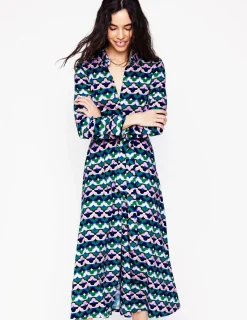 Kleider & Jumpsuits | Kleider In Petite | Boden Marcia Midi-Hemdblusenkleid aus Jersey-Smaragdgrün, Glücksklee Smaragdgrün,Glücksklee