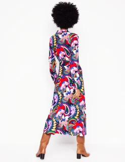 Kleider & Jumpsuits | Kleider In Petite | Boden Marcia Midi-Hemdblusenkleid aus Jersey-Bunt, Botanik-Paisley Bunt,Botanik-Paisley