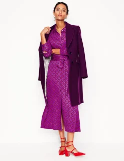 Kleider & Jumpsuits | Kleider In Petite | Boden Marcia Midi-Hemdblusenkleid aus Jersey-Königliches Purpur, Motiv Diamond Terrace KöniglichesPurpur,MotivDiamondTerrace