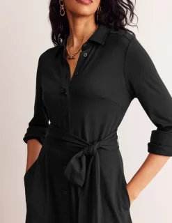 Kleider & Jumpsuits | Midi | Boden Marcia Midi-Hemdblusenkleid aus Jersey- Schwarz