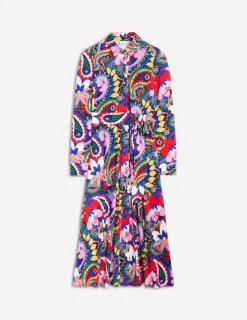Kleider & Jumpsuits | Kleider In Petite | Boden Marcia Midi-Hemdblusenkleid aus Jersey-Bunt, Botanik-Paisley Bunt,Botanik-Paisley
