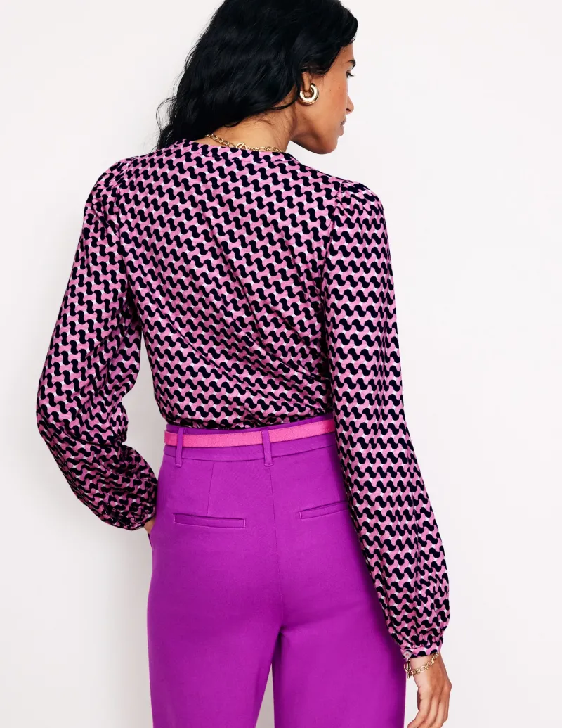 Oberteile | T-shirts & Tops | Boden Marina Jersey-Hemd-Mondlicht-Mauve, Motiv Terrace Swirl Mondlicht-Mauve,MotivTerraceSwirl