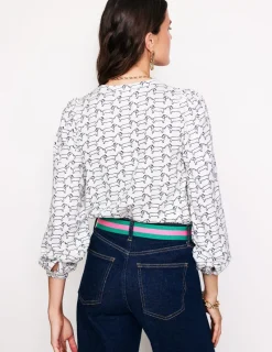 Oberteile | T-shirts & Tops | Boden Marina Jersey-Hemd-Naturweiß, Dackel Naturweiß,Dackel