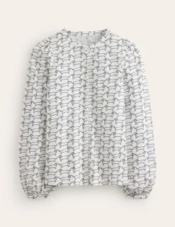 Oberteile | T-shirts & Tops | Boden Marina Jersey-Hemd-Naturweiß, Dackel Naturweiß,Dackel