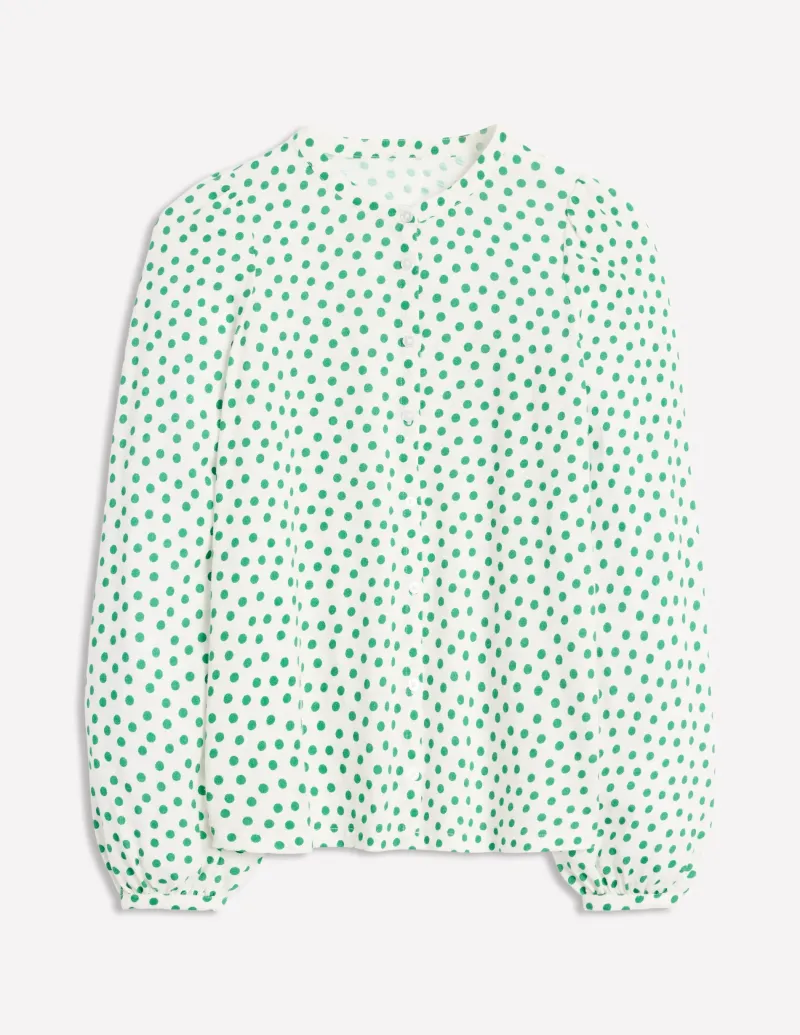 Hemden | T-shirts & Tops | Boden Marina Jersey-Hemd-Naturweiß, Abstrakter Punkt Naturweiß,AbstrakterPunkt