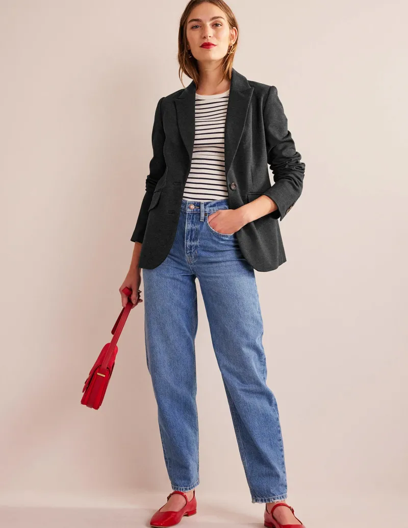 Mäntel & Jacken | Blazer | Boden Marylebone Ponte-Blazer-Anthrazit Meliert AnthrazitMeliert