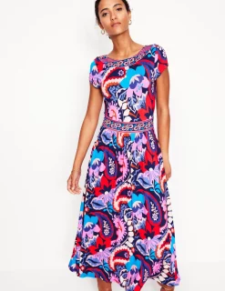Kleider & Jumpsuits | Midi | Boden Melanie Jersey-Midikleid-Französisches Marineblau, botanisches Paisleymuster FranzösischesMarineblau,botanischesPaisleymuster
