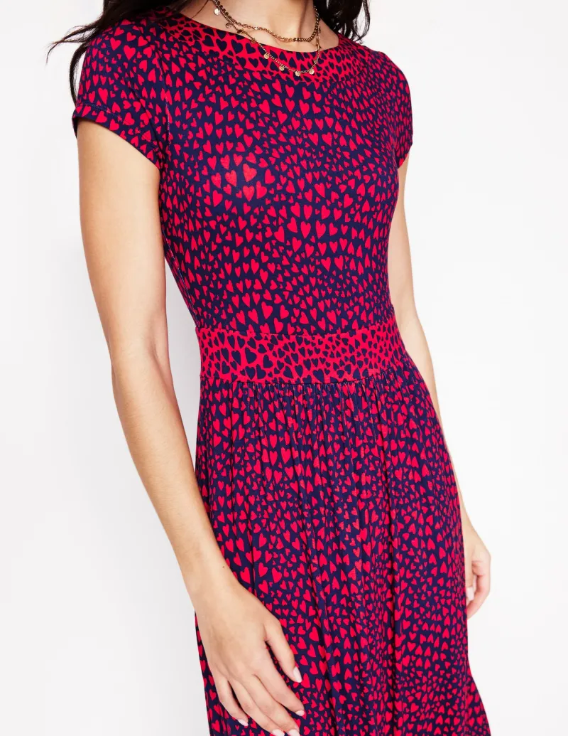 Kleider & Jumpsuits | Midi | Boden Melanie Jersey-Midikleid-Französisches Marineblau, Herz-Cluster FranzösischesMarineblau,Herz-Cluster