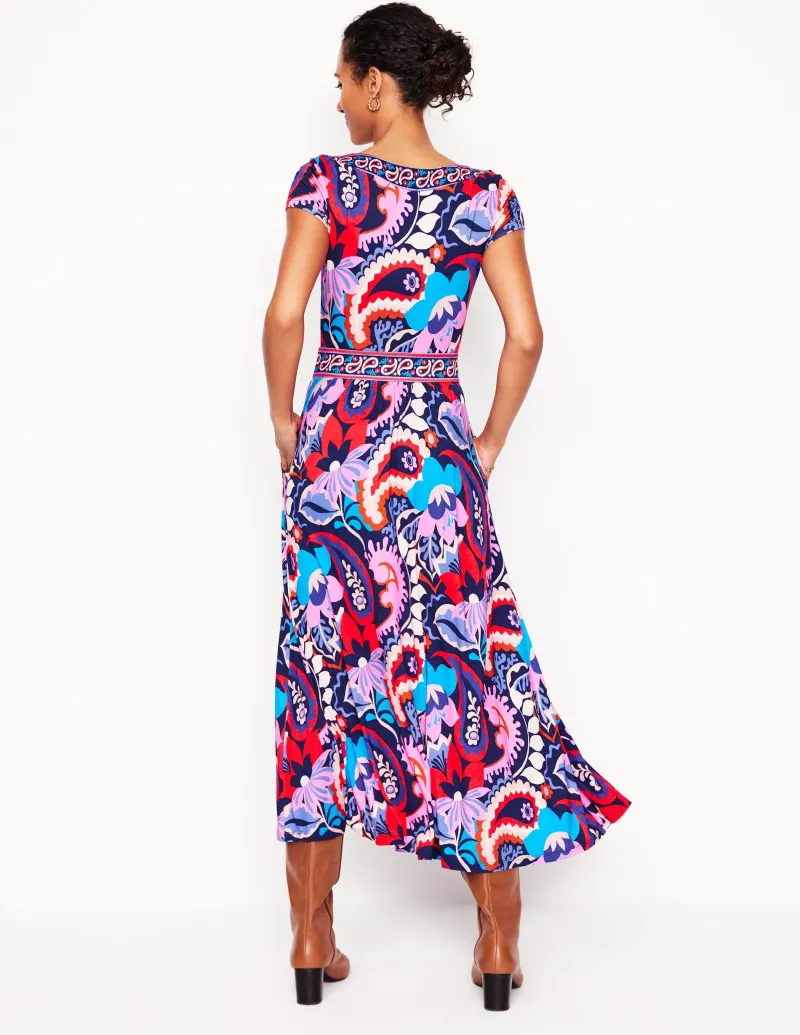 Kleider & Jumpsuits | Midi | Boden Melanie Jersey-Midikleid-Französisches Marineblau, botanisches Paisleymuster FranzösischesMarineblau,botanischesPaisleymuster