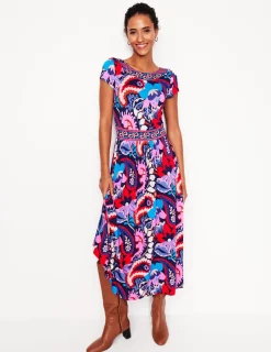 Kleider & Jumpsuits | Midi | Boden Melanie Jersey-Midikleid-Französisches Marineblau, botanisches Paisleymuster FranzösischesMarineblau,botanischesPaisleymuster