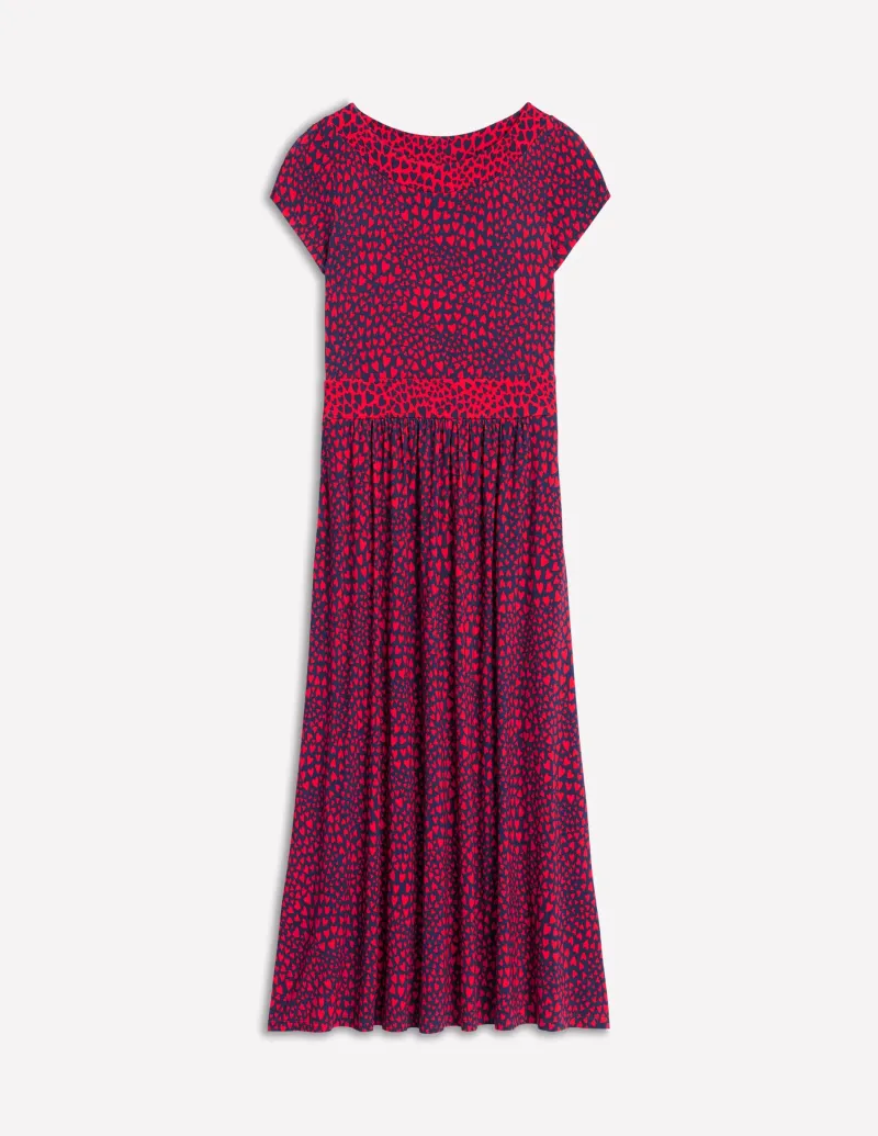 Kleider & Jumpsuits | Midi | Boden Melanie Jersey-Midikleid-Französisches Marineblau, Herz-Cluster FranzösischesMarineblau,Herz-Cluster