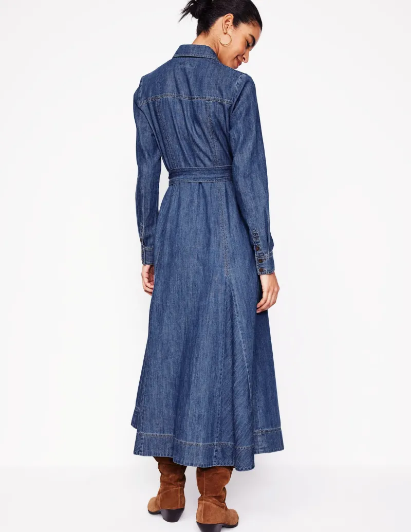 Kleider & Jumpsuits | Midi | Boden Mila Midi-Hemdblusenkleid aus Denim-Medium Vintage MediumVintage