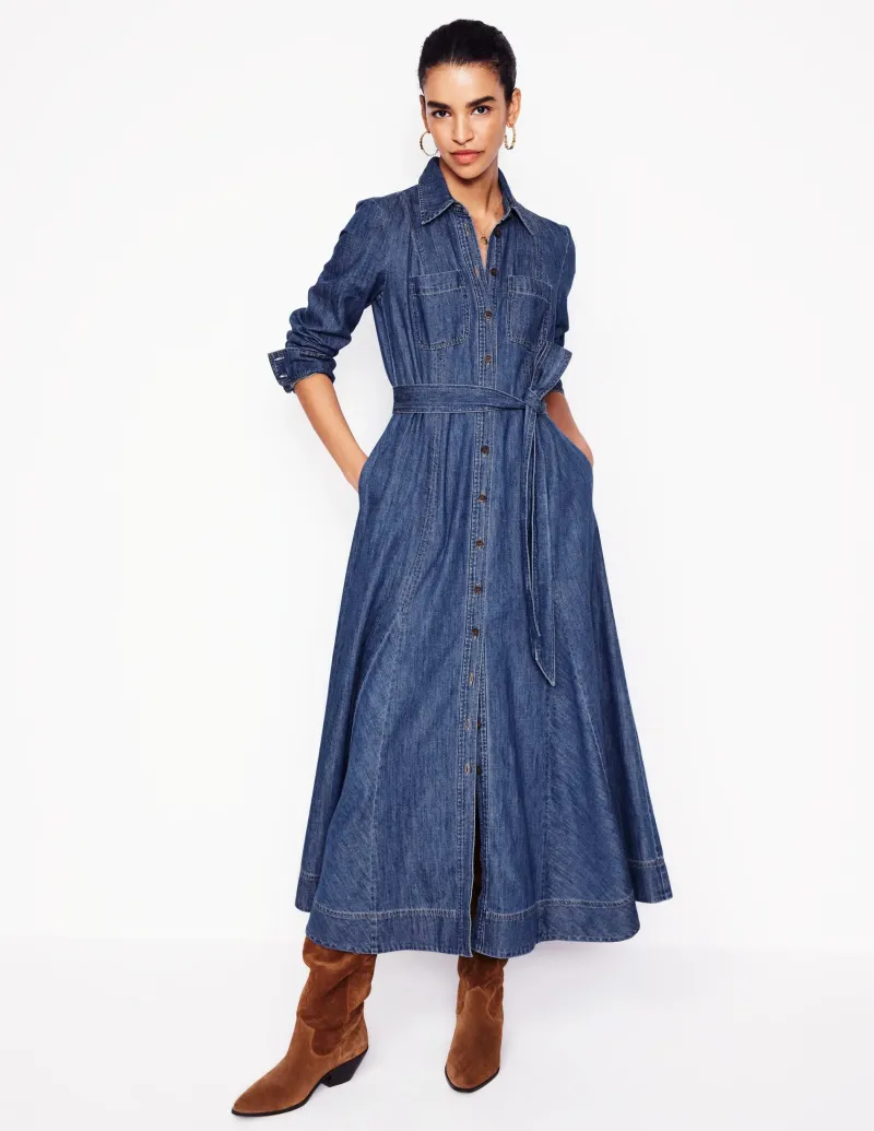 Kleider & Jumpsuits | Midi | Boden Mila Midi-Hemdblusenkleid aus Denim-Medium Vintage MediumVintage