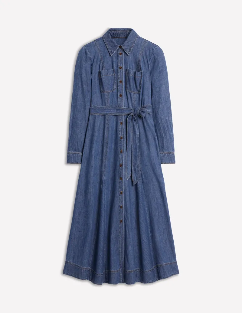 Kleider & Jumpsuits | Midi | Boden Mila Midi-Hemdblusenkleid aus Denim-Medium Vintage MediumVintage