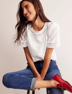 T-shirts & Tops | Oberteile | Boden Mila Oberteil mit Bommeln- Weiß