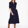Kleider & Jumpsuits | Midi | Boden Modisches Ponte-Hemdblusenkleid- Marineblaue