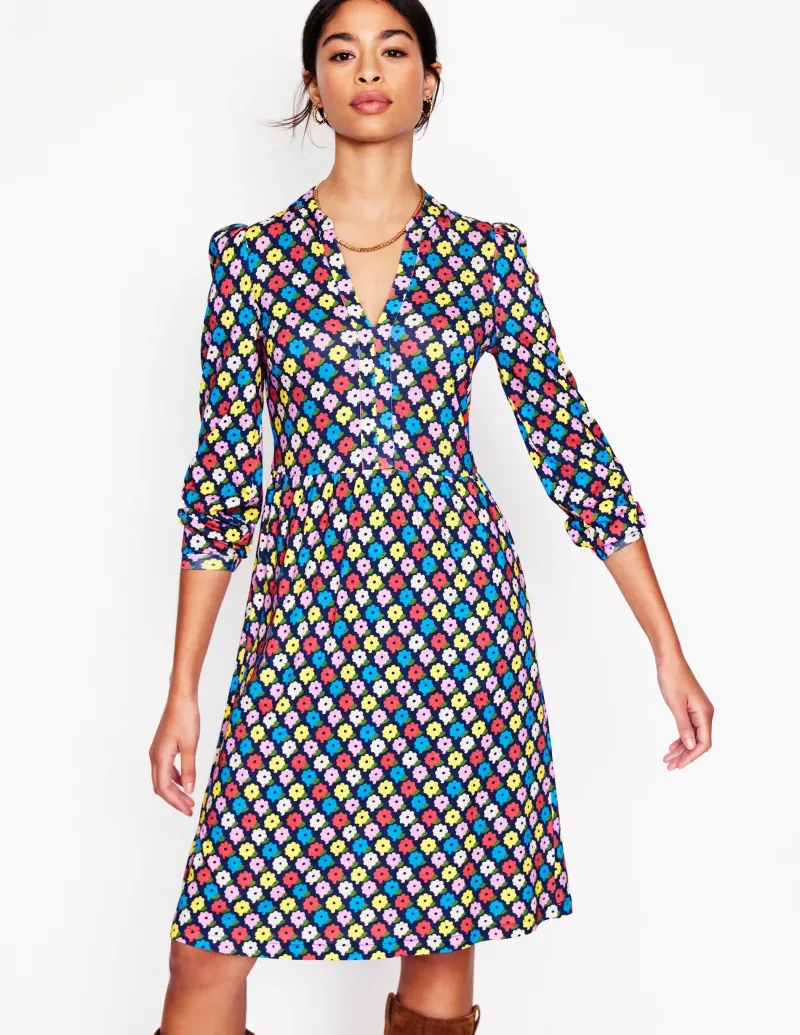 Kleider & Jumpsuits | Kleider In Petite | Boden Naomi Lockeres Jersey-Kleid-Französisches Marineblau, Blumenbeet FranzösischesMarineblau,Blumenbeet