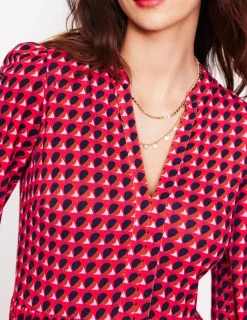 Kleider & Jumpsuits | Kleider In Petite | Boden Naomi Lockeres Jersey-Kleid-Rouge-Rot, Motiv Sphere Geo Rouge-Rot,MotivSphereGeo