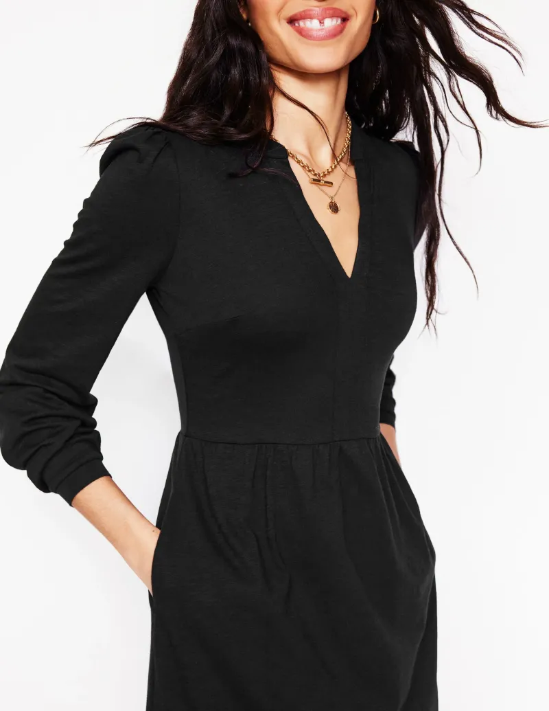 Kleider & Jumpsuits | Knielang | Boden Naomi Lockeres Jersey-Kleid- Schwarz