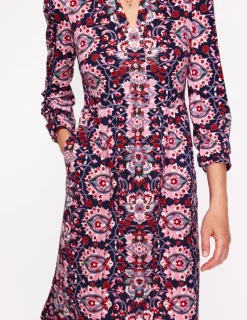 Kleider & Jumpsuits | Kleider In Petite | Boden Naomi Lockeres Jersey-Kleid-Altrosa, Motiv Bloom Trellis Altrosa,MotivBloomTrellis