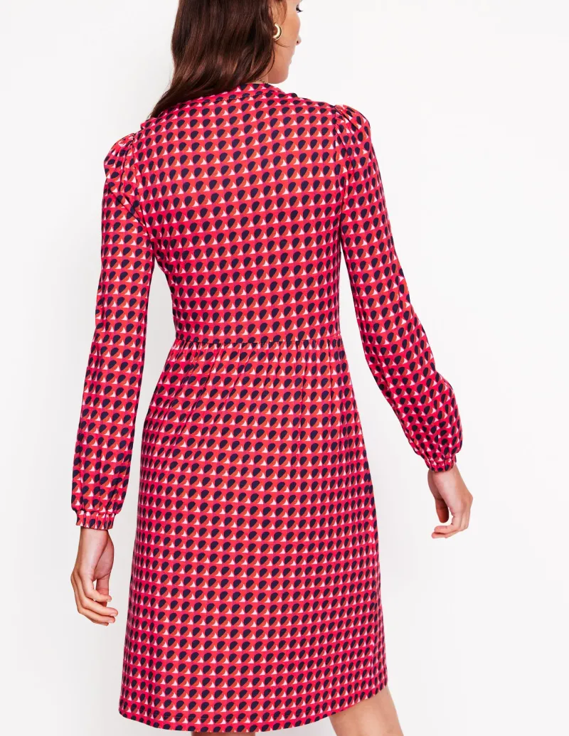 Kleider & Jumpsuits | Kleider In Petite | Boden Naomi Lockeres Jersey-Kleid-Rouge-Rot, Motiv Sphere Geo Rouge-Rot,MotivSphereGeo