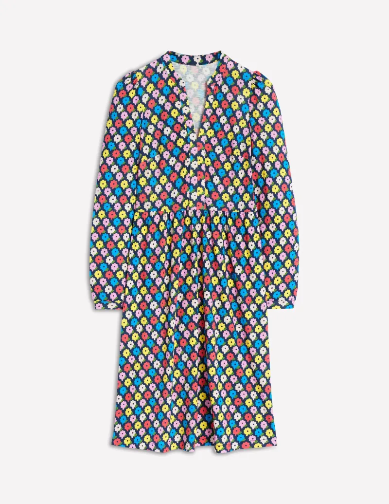 Kleider & Jumpsuits | Kleider In Petite | Boden Naomi Lockeres Jersey-Kleid-Französisches Marineblau, Blumenbeet FranzösischesMarineblau,Blumenbeet