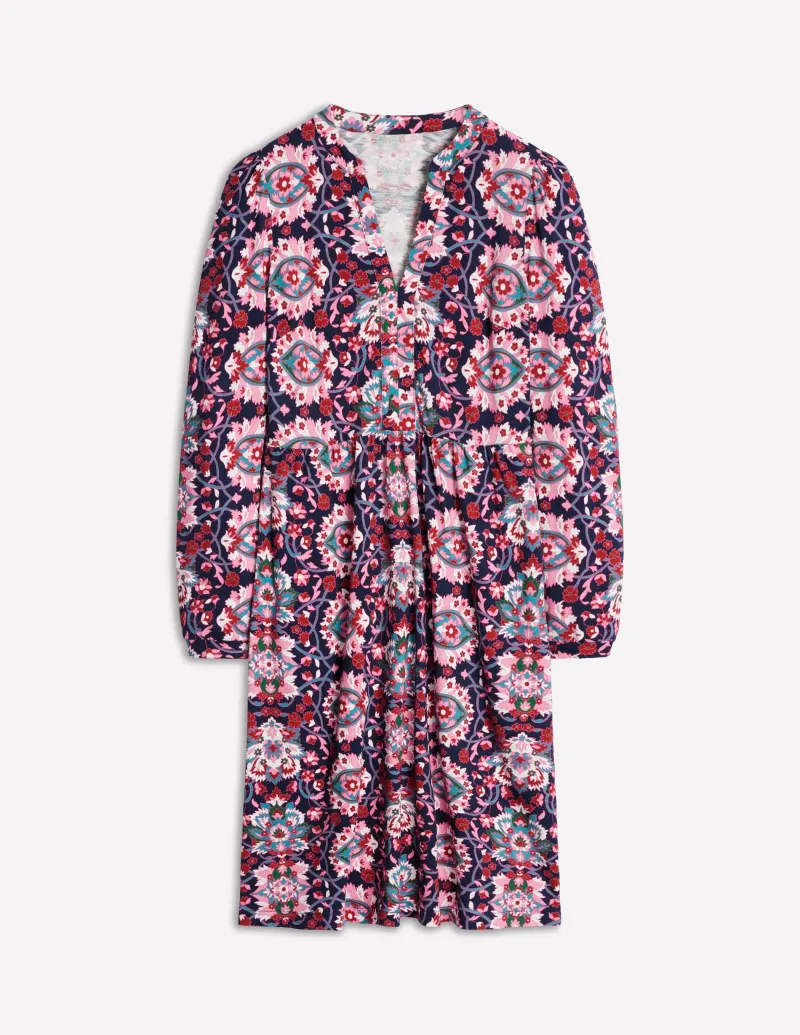 Kleider & Jumpsuits | Kleider In Petite | Boden Naomi Lockeres Jersey-Kleid-Altrosa, Motiv Bloom Trellis Altrosa,MotivBloomTrellis