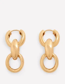 Schmuck | Boden Ohrringe mit groben Kettengliedern- Gold