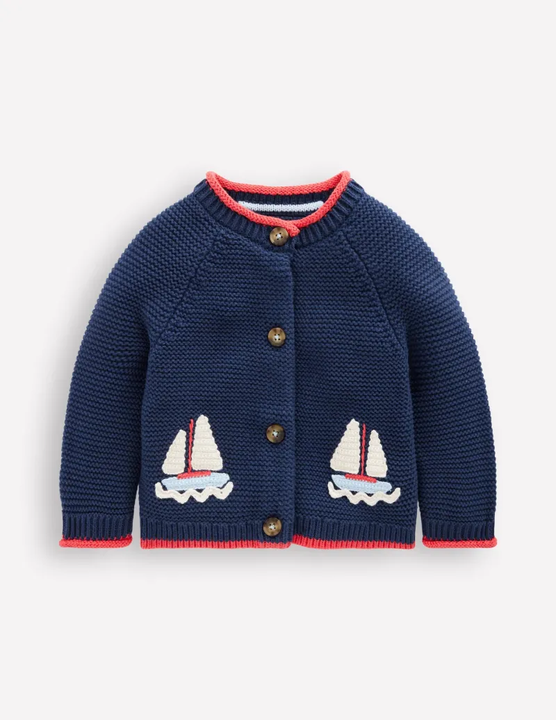 Pullover & Strickjacken | Boden Originelle Logo-Strickjacke-Steuerbordblau Boote SteuerbordblauBoote