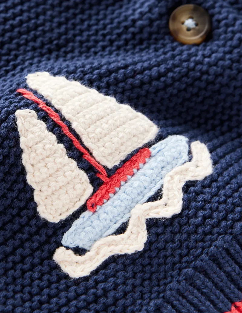 Pullover & Strickjacken | Boden Originelle Logo-Strickjacke-Steuerbordblau Boote SteuerbordblauBoote
