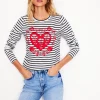 T-shirts & Tops | Oberteile | Boden Originelles Jersey-Oberteil mit langen Ärmeln-Naturweiß, Marineblau Herz Naturweiß,MarineblauHerz