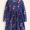 Kleider | Boden Originelles langärmeliges Jerseykleid-Schuluniform-Marineblau Regenbogen Äpfel Schuluniform-MarineblauRegenbogenÄpfel