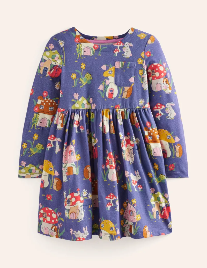 Kleider | Boden Originelles langärmeliges Jerseykleid-Steuerbordblau Fliegenpilz-Dorf SteuerbordblauFliegenpilz-Dorf