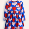 Kleider | Boden Originelles langärmeliges Jerseykleid-Eisvogel Blau Blumenmuster EisvogelBlauBlumenmuster