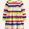 Kleider | Boden Originelles langärmeliges Jerseykleid-Bunte Regenbogenstreifen BunteRegenbogenstreifen