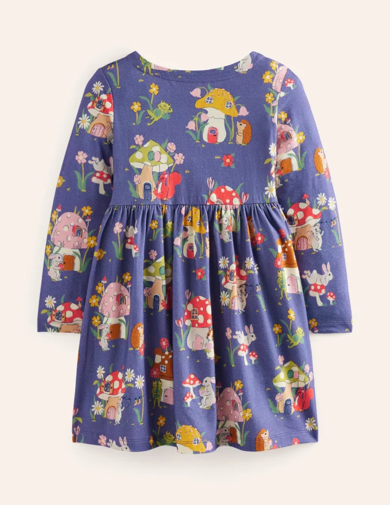 Kleider | Boden Originelles langärmeliges Jerseykleid-Steuerbordblau Fliegenpilz-Dorf SteuerbordblauFliegenpilz-Dorf