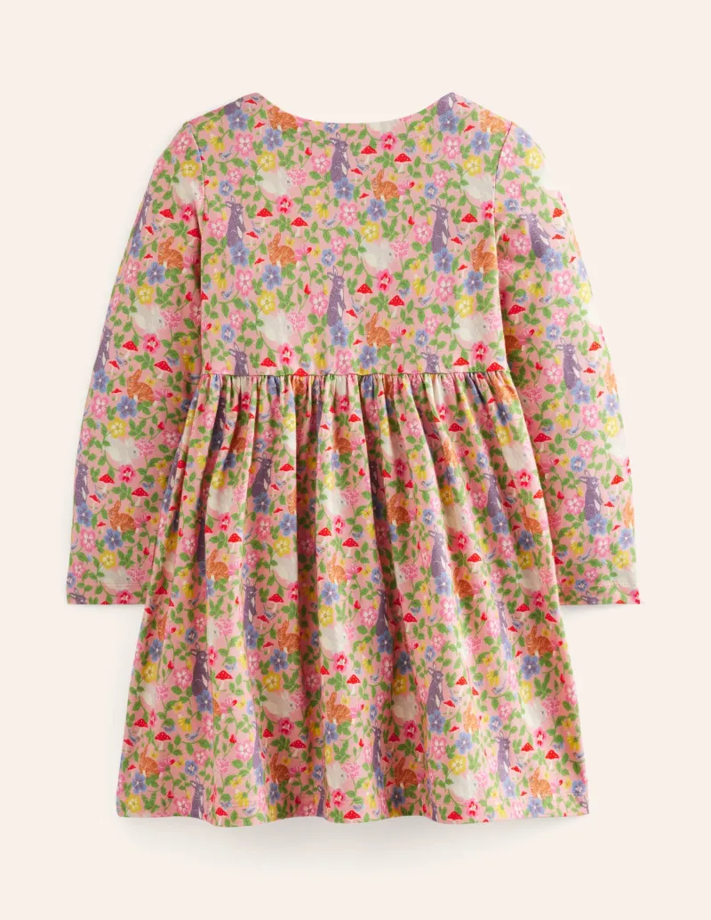 Kleider | Boden Originelles langärmeliges Jerseykleid-Vintage-Rosa Hase Feld Vintage-RosaHaseFeld