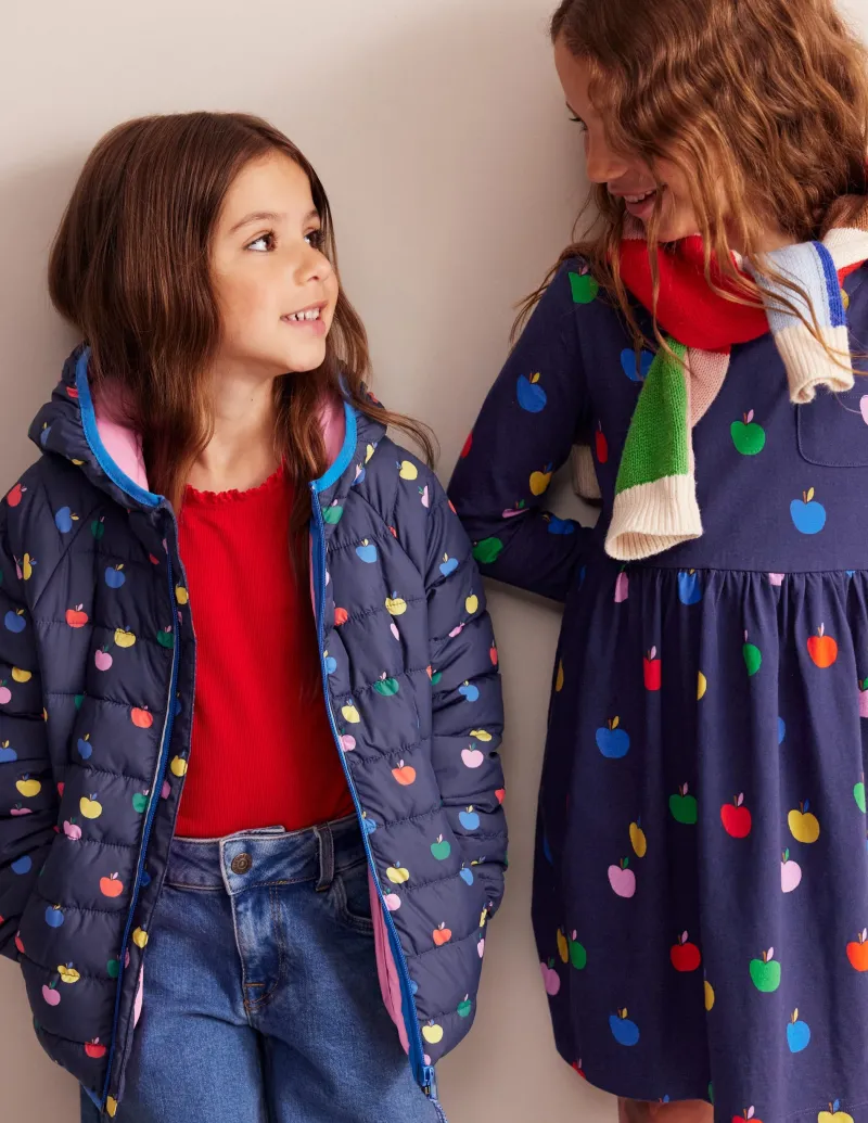 Kleider | Boden Originelles langärmeliges Jerseykleid-Schuluniform-Marineblau Regenbogen Äpfel Schuluniform-MarineblauRegenbogenÄpfel