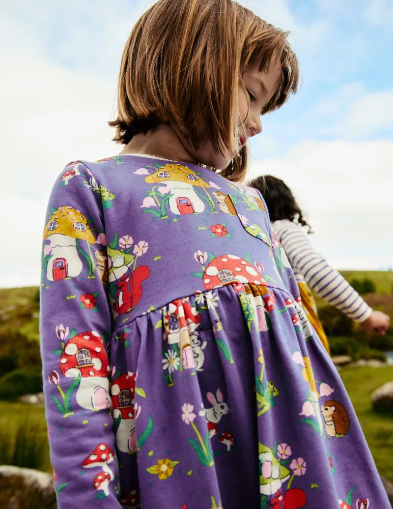 Kleider | Boden Originelles langärmeliges Jerseykleid-Steuerbordblau Fliegenpilz-Dorf SteuerbordblauFliegenpilz-Dorf