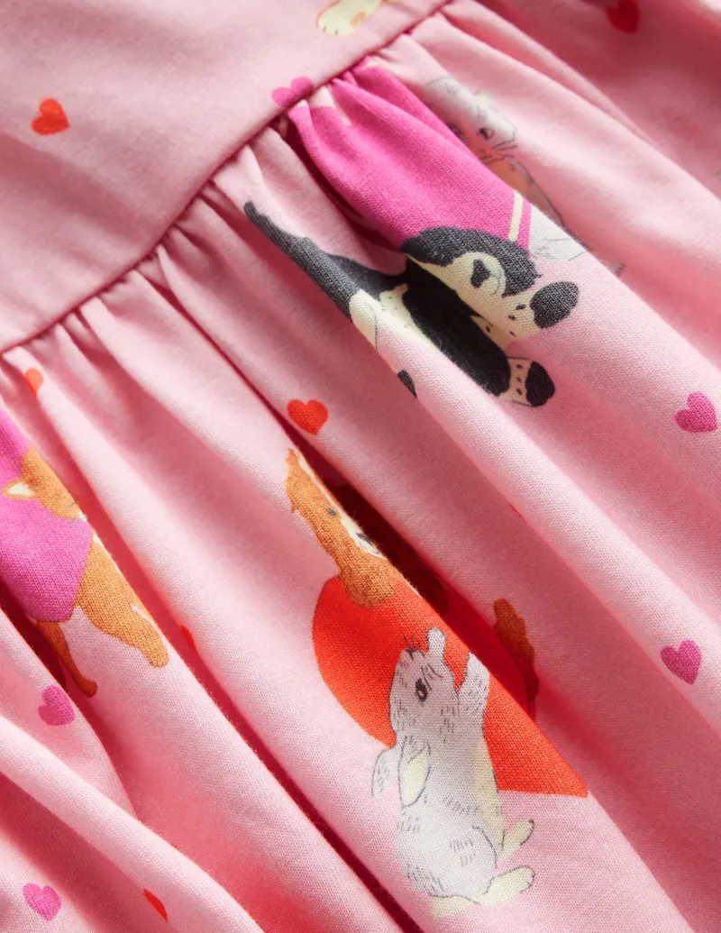 Kleider | Boden Originelles langärmeliges Jerseykleid-Kreiderosa Valentinstag Haustiere KreiderosaValentinstagHaustiere