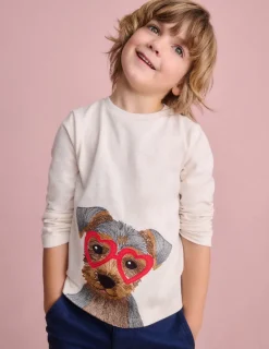 Oberteile & T-shirts | Boden Originelles Superstitch-T-Shirt mit Gittermotiv-Hafer Meliert Janet HaferMeliertJanet